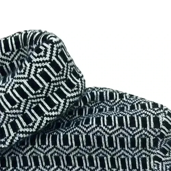 Talbots Women's 3/4 Sleeve Wool Sweater Black & White Geometric Size L - Picture 3 of 6